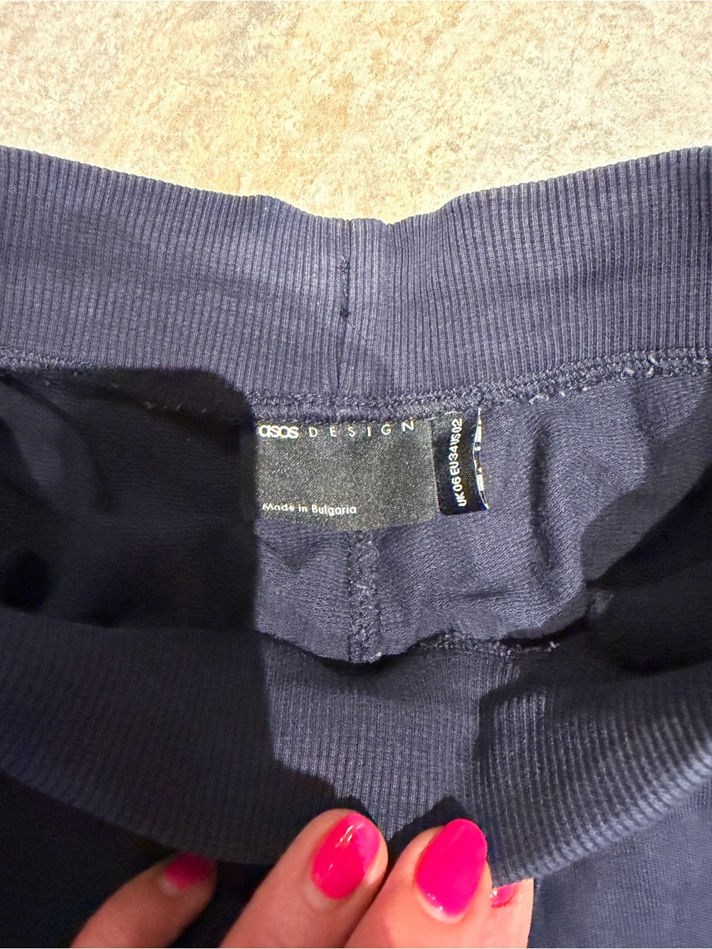 ASOS Navy Drawstring Track Joggers - Picture 2 of 4
